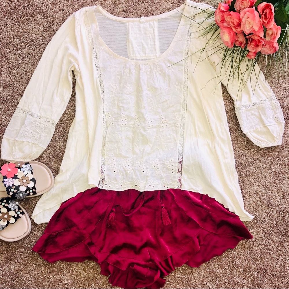 Anthropologie Lace and Embroidered Top